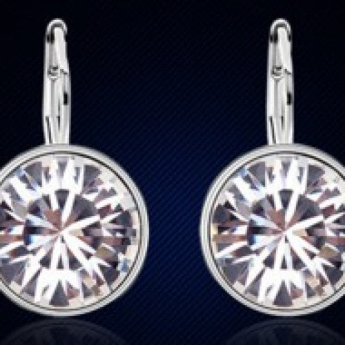 Bella clear crystal clip on earrings for women stud earrings 100% Crystal From SWAROVSKI jewelry accessories